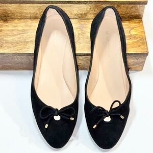 Stuart Weitzman Gabby Black Suede Flats Size 7B NWOB